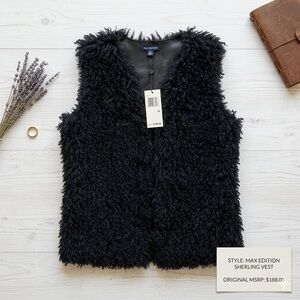 Max Edition Black Faux Sherling Vest